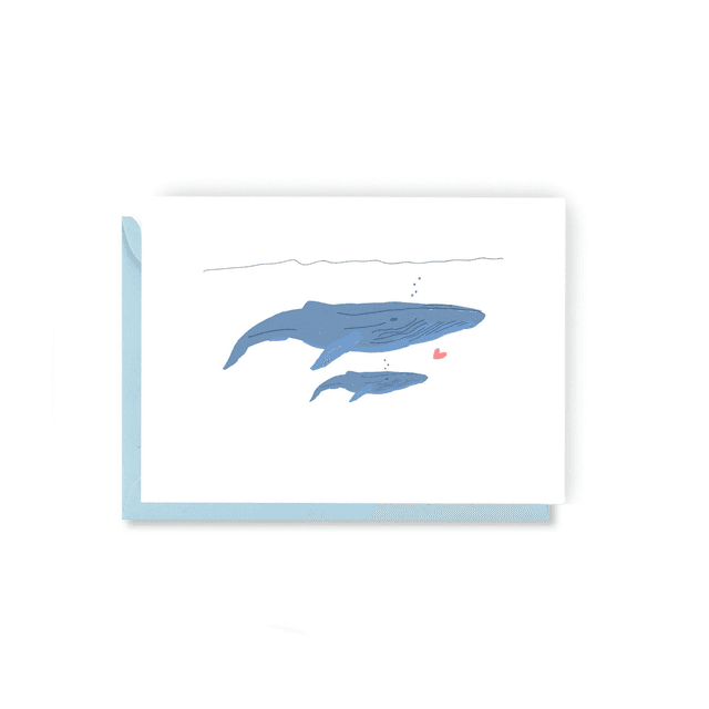 Whale little One - Illustrated New Baby Card   
