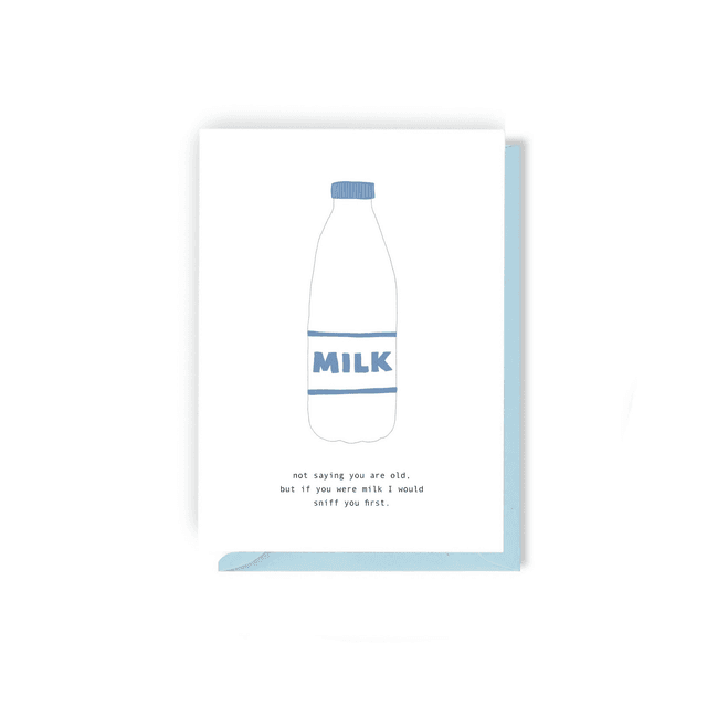 Old Milk - Illustrated Birthday Card 