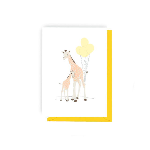 Giraffe little One - Illustrated New Baby Card 