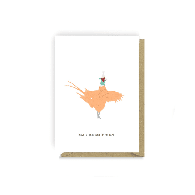 Pheasant Birthday - Illustrated Birthday Card   