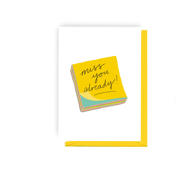 Miss you Already Sticky - Illustrated New Job Card  