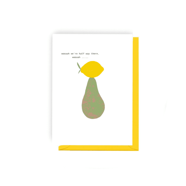 Lemon on a Pear  - Illustrated Birthday Card   