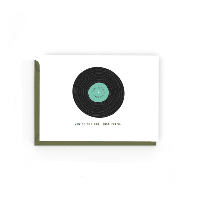 Retro Record - Illustrated Birthday Card   